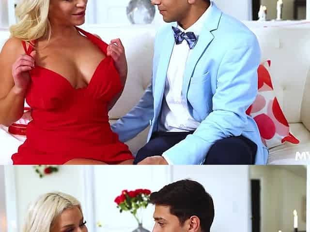 Sexy blonde MILF with huge boobs and ass gets fucked hard by a horny office worker