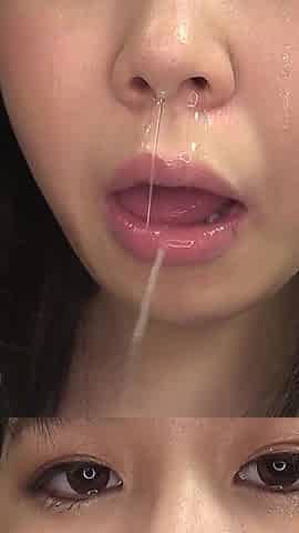 Ena Yuzuriha Takes the Dildo Deep, Warm Saliva Dripping as She Looks up with Teary Eyes - POV