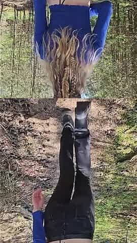 Blonde Slut Towed and Fucked in the Woods!