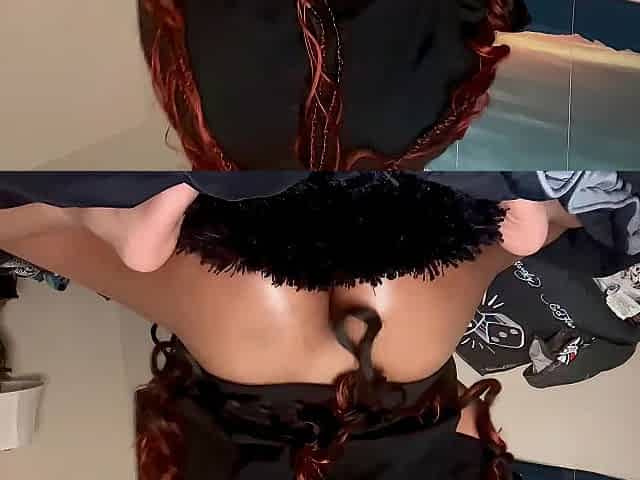 Desperately humping pillow during the time that 69 year old neighbour watches