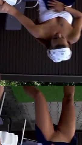 Hot outdoor fuck with nanny and one huge cock