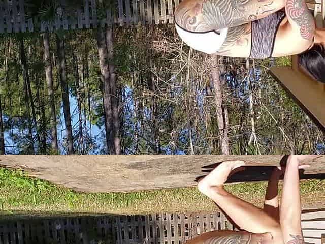 tattooed beccapanda korean outdoor workout crazy squirt