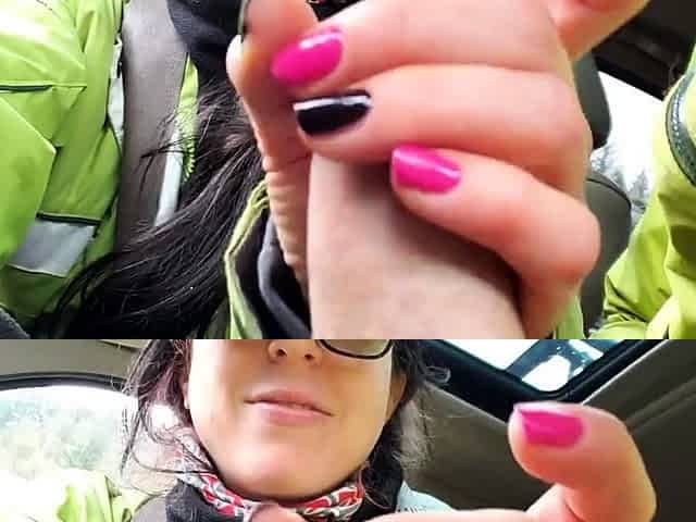 Road Head Creamy Mouthpie Swallow After a Cum Spill