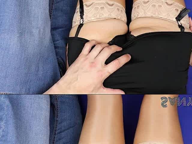 Stranger Photographer Drilled a model in Shiny nylons and Cum on Twat!