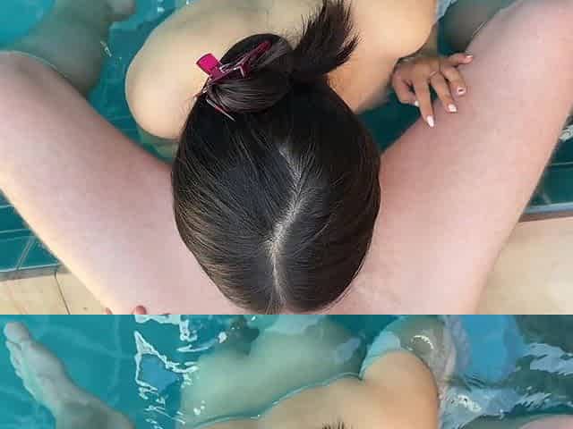 Hot Chinese Give Her Head and Got Penetrated in Swimming Pool