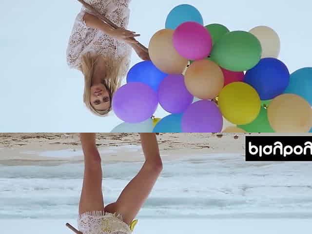 Sexy naked MILF playing with her baloons