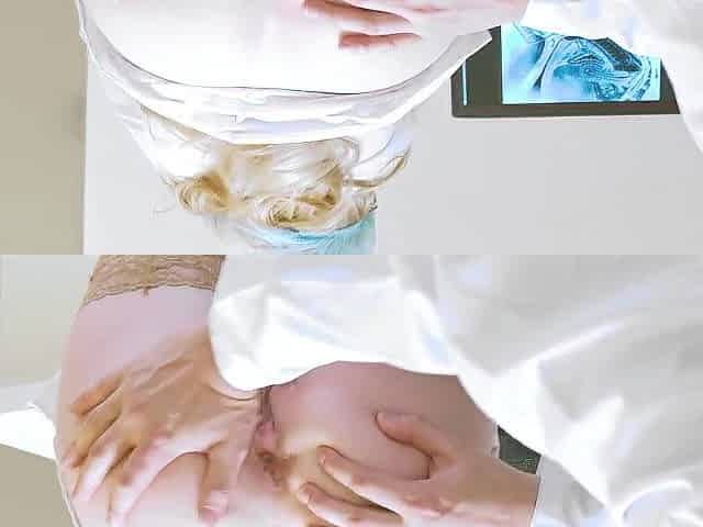 Sexually excited Doctor Eats Snatch and Pounds Nurse in Gloves to Climax