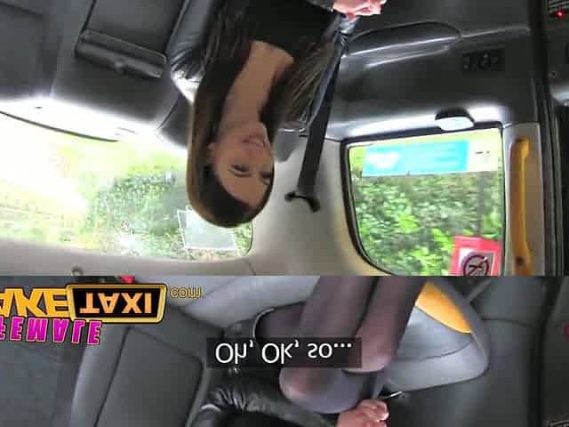 Female Fake Taxi Lewd breasty honeys in taxi lesbo backseat