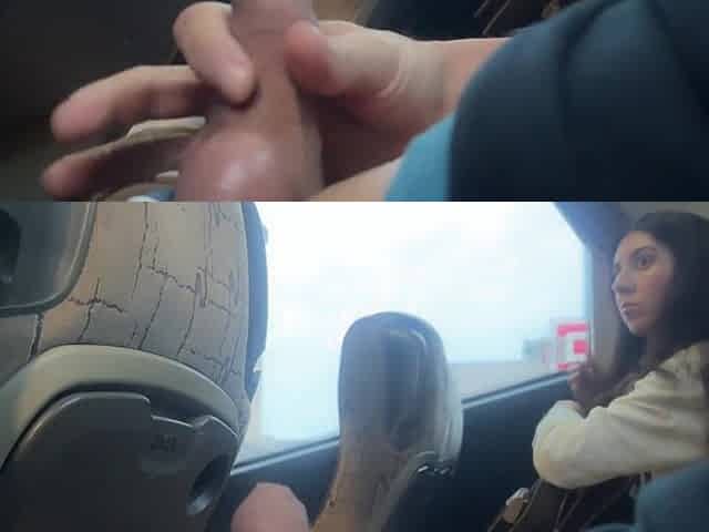 Got Hard Cock On Public Bus And Brunette Helped Me Cum