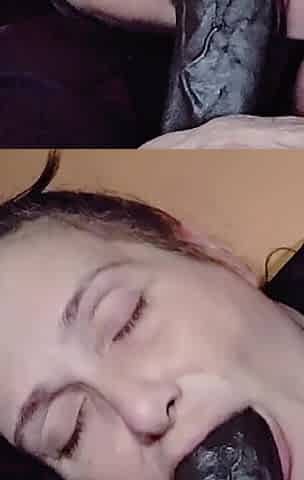 Big Black Cock Gets Slurped on by Lonely Step Mom She Gives Amazing Gumjobs