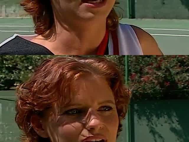 Love Serving Facial Surprise Out On Tennis Court