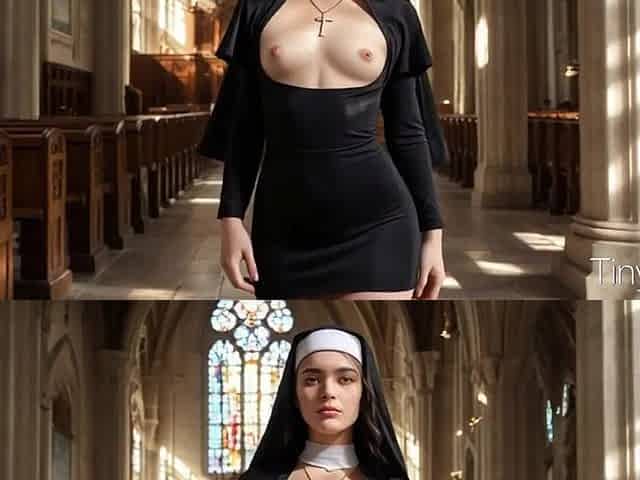 I took this slim banging nun right in the church [AI]