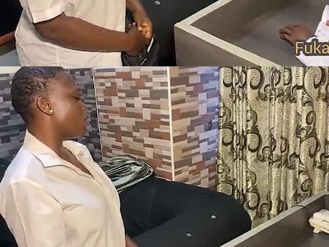 Black large booty nasty student seduces biology teacher in office and screw bbc