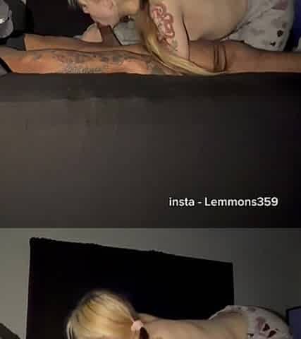 Petite Blonde Slut Sucking BBC