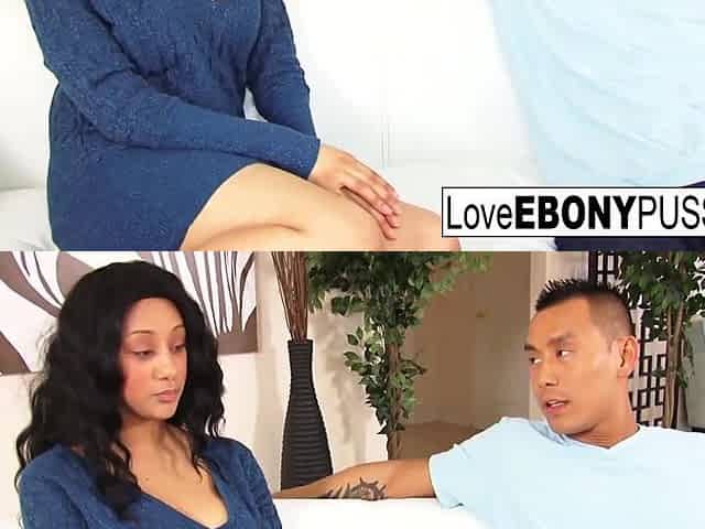 Love Ebony Pussy : Busty London Reigns gets cum on her natural ebony tits