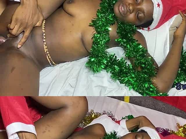 Creampie Xmas Fuck From BBC Santa Gift to Ebony Sweet Babe