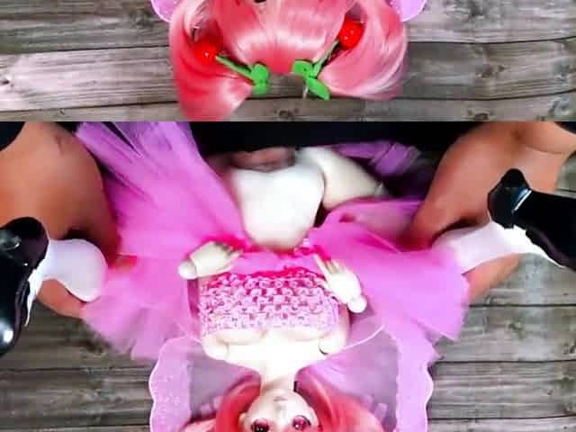Mini doll pink hair