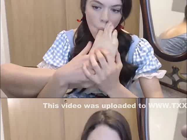 Charlotte self toes sucking