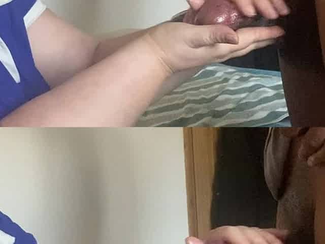 BBC Cum Spill in MILF Oily Hands - Dick Massage From Mild Next Door