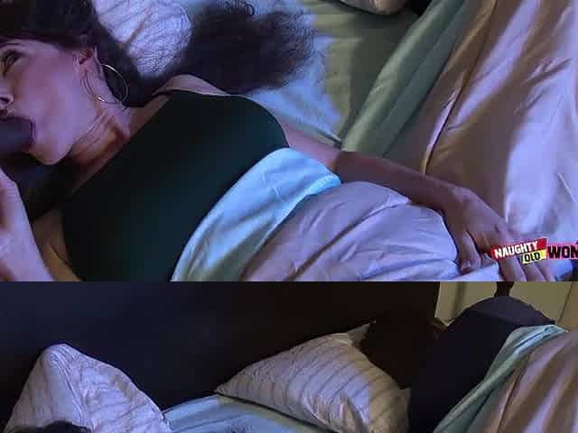 Sexy mother i'd like to fuck enjoys sucking off a ebony wang and riding it