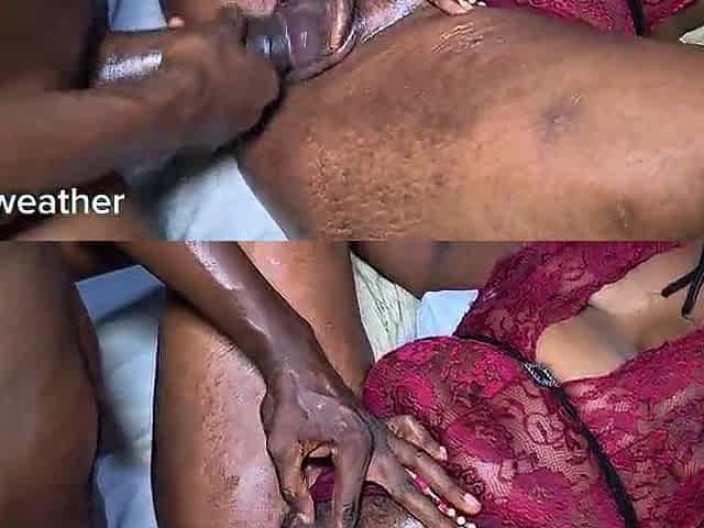 Black drilled with pants on
