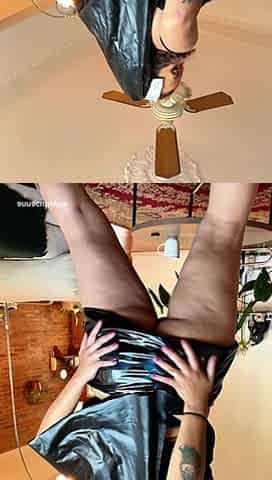 BBW Ebony Latina Nun Halloween Striptease in Latex Skirt with Twerk