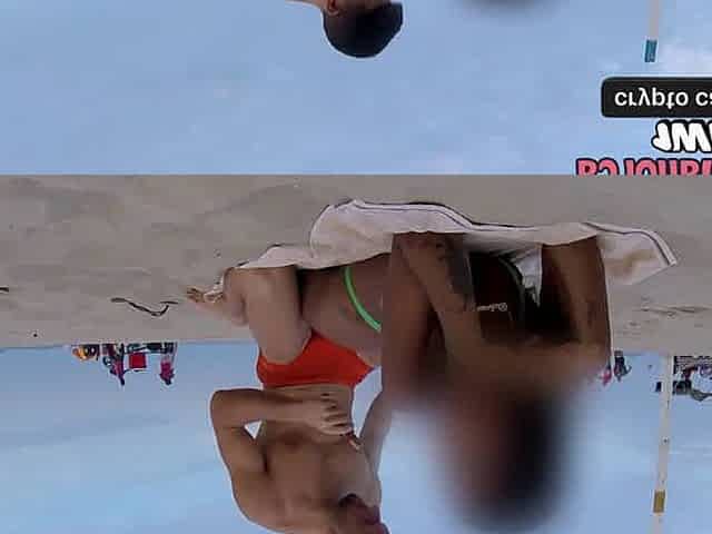 Massagem voluptuous na praia de Copacabana resulta em cena quente com brasileira fogosa.