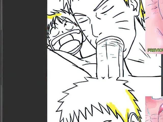 Naruto Sucking Luffy Giant Ramrod Deepthroat - Intensive Homo Oral-sex Close Up