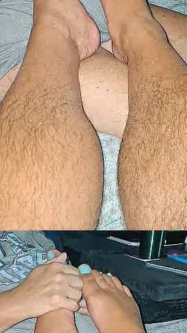 That babe gives me a relaxing foot rub and massage previous to daybed