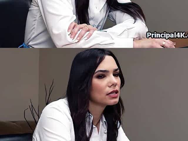 Mrs. Ivy bows over for principals bulky jock in nylons