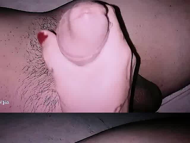 Wife fondles dick in close-up