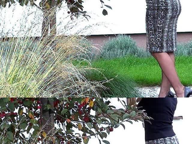 Amateur mature blonde fucks in public