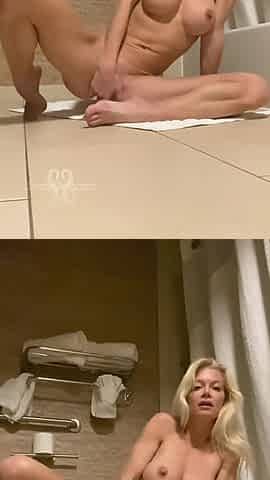 Blonde MILF Does Nude Yoga Before Squirting Orgasm