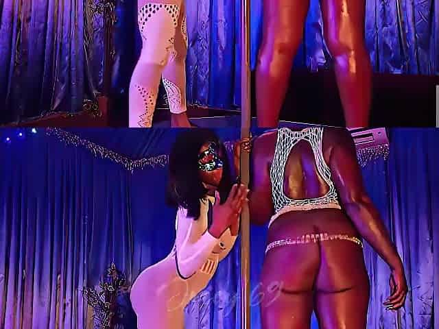 Hawt striptease wit my roomie, for a high roller, pull his chunky wang out n started WANKING!!