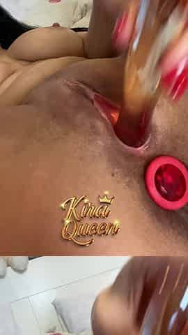 Kira Queen's Plug Moves with Every Sweet Thrust of Her Dildo!