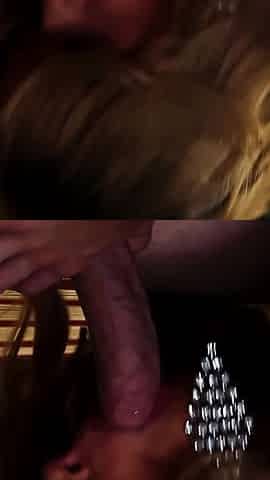 Blonde with Big Tits Gets a Creampie Inside Her Hairless Pussy