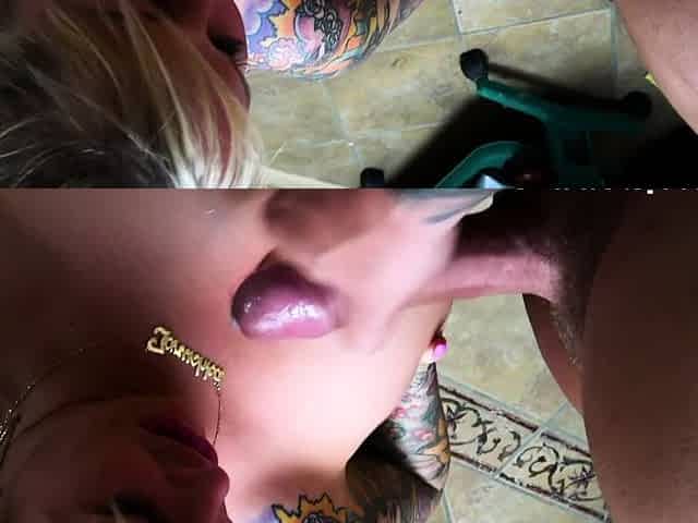 Small tit brunette gives a nice hard blowjob and fuck
