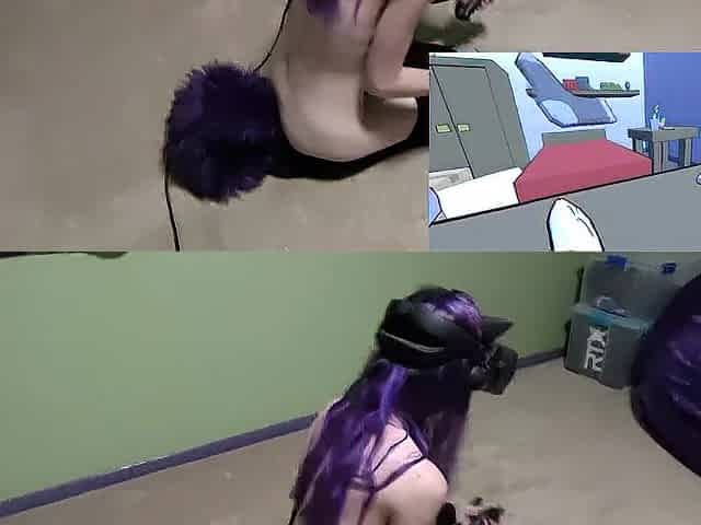 Nerd angel plays cat VR ~ Anne Sao