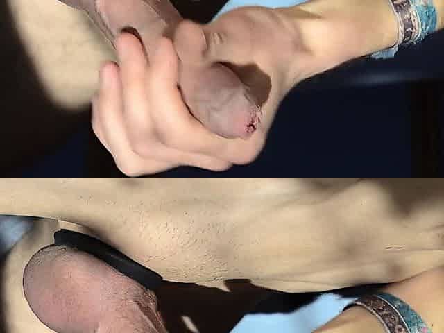 Masturbating with cockring with massive load at the end!
