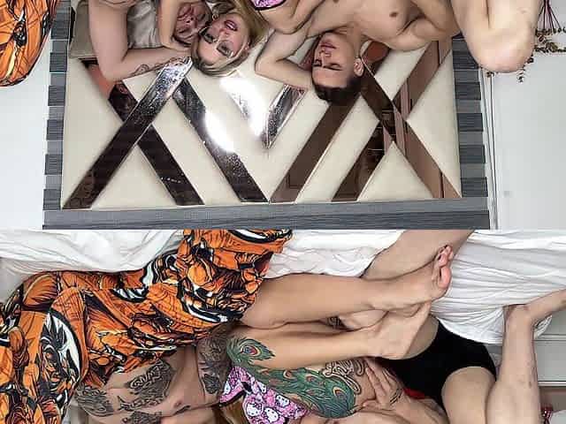 SEXY TRIO WITH A APPEALING LATIN CHICK AND 2 LARGE RODS - KATTY BLAKE