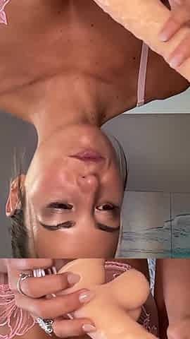 This Dildo Try-on Ends in a Footjob and Deep Throat