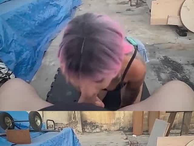 Verified Amateurs And Dumb Whore - Junkyard Blowjob From