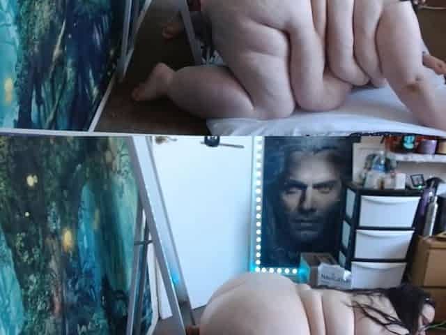 SSBBW Too Fat to Fuck Mirro Dildo Part 1