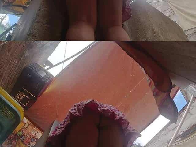 Large-assed peasant beauty washes her garments during the time that her brother-in-law gives her an upskirt
