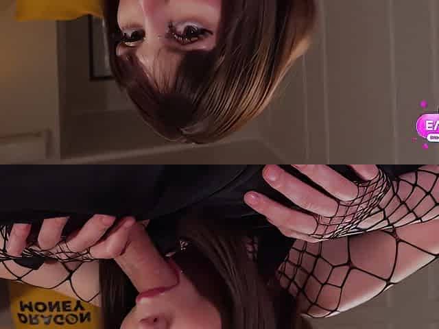 Watching A Horror Movie - Alt Girl Hides From Monsters On My Cock