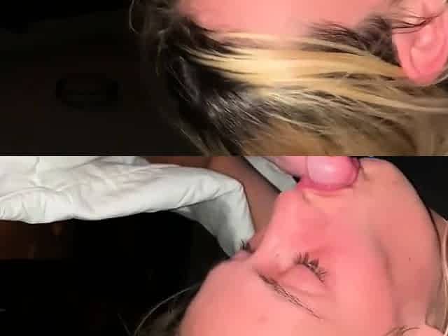 Blonde Teen Amateur Blowjob and Cumshot