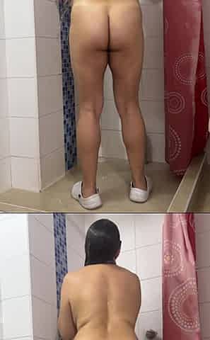 Giant Cameltoe Latina Stepmom Gets Bathed and Filmed for Her Neighbor