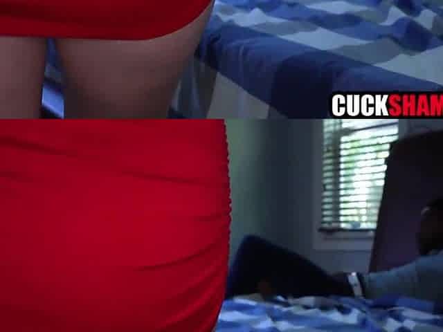Cuck spouse watching wife taking bbc up her booty