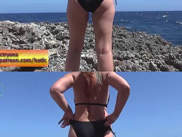 Outdoors bikini try on Hotlc