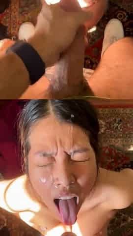 Mexicana blowjob with her big boobs